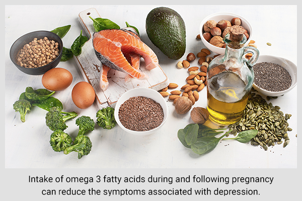 eating foods replete with omega-3 fatty acids to deal with postpartum depression