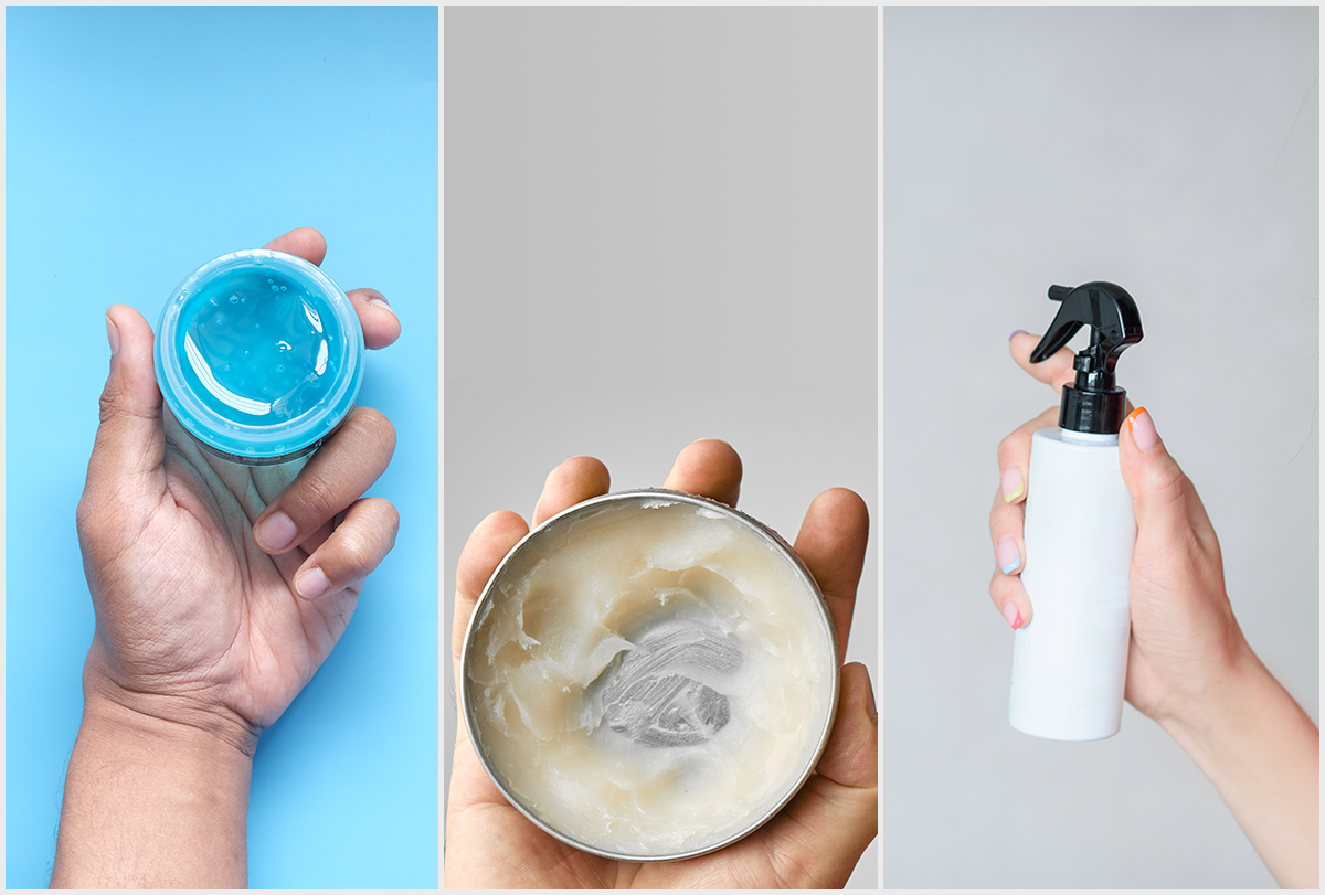 hair gel vs hair wax vs hair spray