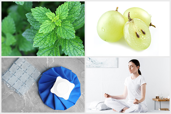lemon balm, grapes, cold therapy, etc. can help reduce heart palpitations
