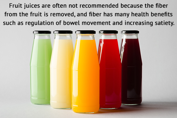 fruit juices are often not recommended for children